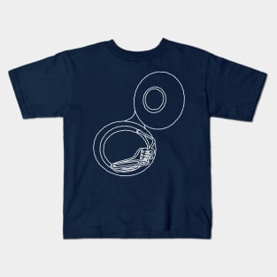 Rough White Tuba Drawing Kids T-Shirt